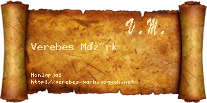 Verebes Márk névjegykártya